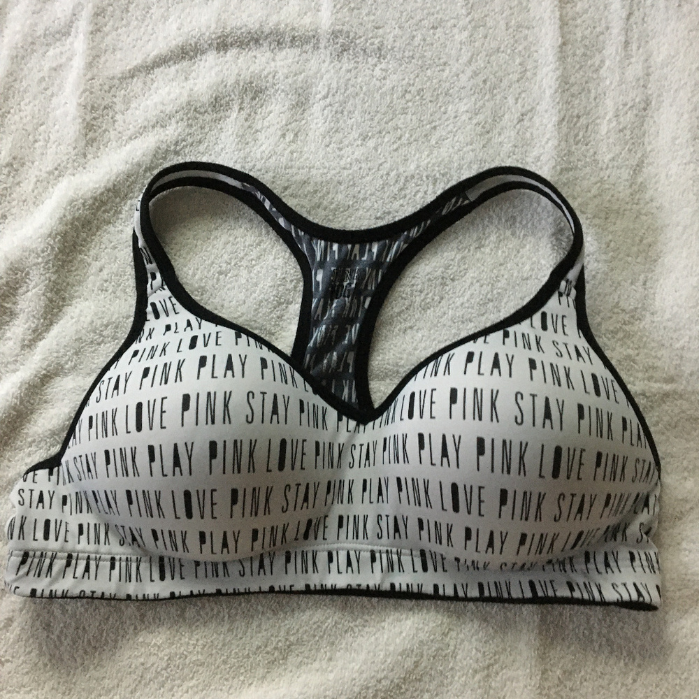 PINK Victoria's Secret Black & White Yoga Bra
